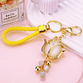 Jeweled Tulip Keychains with Bead Drops and Braided Wrist Loops view 4