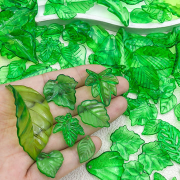 Clear Leaf Glossy Charms with 11 Listed Options for DIY Jewelry Making