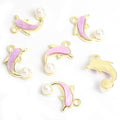 Colorful Dolphin Faux Pearl Pendant Charms in 20 Styles view 10