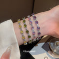Multicolor Faceted Stone Tennis Bracelet with Box Clasp view 3