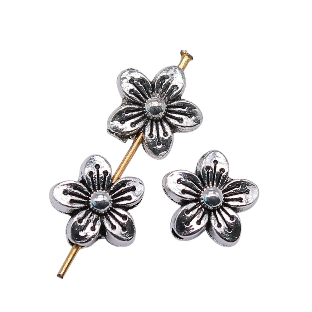 10x10x5mm 1.3g Multicolor Zinc Alloy Flower Loose Metal Beads for Bracelet Necklace Jewelry Making