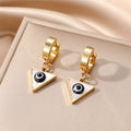 Gold Huggie Hoop Evil Eye Drop Earrings 7 Shape Styles view 7