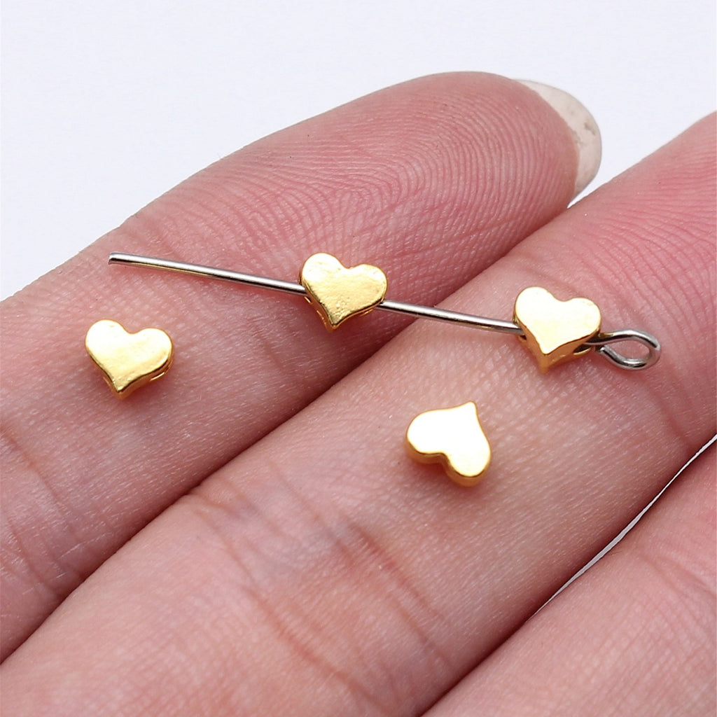4.4x5.2x2.9mm 0.2g Multi-Color Zinc Alloy Heart Small Hole Spacer Beads for DIY Bracelet Jewelry Making