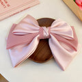 Oversized Layered Satin Bow Hair Clip In Black Pink Or Ivory view 7