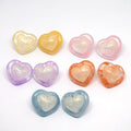Translucent Glitter Heart Resin Stud Earrings in Five Colors view 5