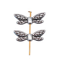 Double Wing Metal Beads in 2 Metal Finishes for Jewelry Making view 3