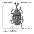 Crystal Beetle Brooch In Black And Antique Gold Decorative Lapel Pin view 6