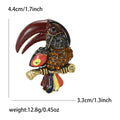 Jeweled Toucan Brooch With Blue Enamel and Silver Tone Branch view 5