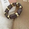 Acrylic Glitter Geometric Stretch Bracelet Gold Spacers 5 Colors view 8