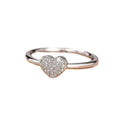 Silver Heart Pavé Clear Stone Slim Band Finger Ring view 5