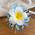 Fabric Plumeria Flower Duckbill Hair Clips Seven Colors view 6