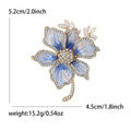 Double Flower Crystal Brooch in Purple Pink or Blue view 8