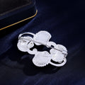 Silver Tone Shell Shell Metal Brooch Pin for Jackets and Lapels view 4