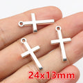 Antique Silver Tone Cross Pendants with Floral Cutout Details view 4
