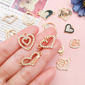 Gold-Tone Heart and Alphabet Letter Metal Charms with 16 Listed Options view 3