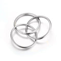 White Metal Interlocking Triple Band Plain Ring Alloy 6-10 view 3