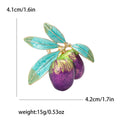 Double Olive Enamel Brooch With Turquoise Leaves in Two Colors view 4
