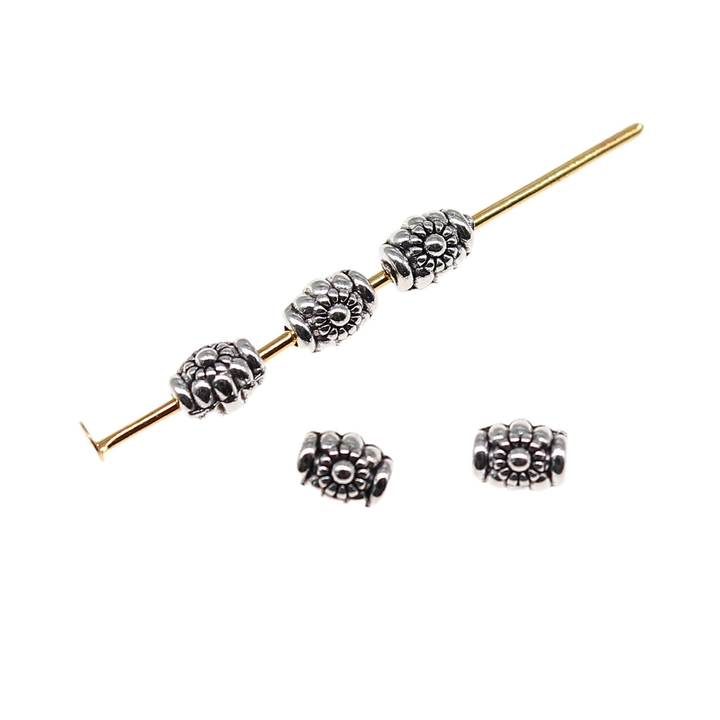 5x4mm 0.2g Zinc Alloy Oval Flower Small Hole Spacer Beads for Bracelet Necklace Making