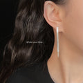Silver Multi-Strand Textured Long Tassel Drop Earrings view 2
