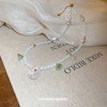 White Pearl Shell Flower Pendant Beaded Strand Necklace view 2