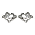 Mini Silver Tone Openwork Planet Clear Stone Stud Earrings view 5