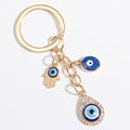 Evil Eye Hamsa Charm Keychain with Rhinestone Accents view 6