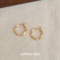 Twisted Faceted Metal Hoop Earrings Gold Silver Tones view 10