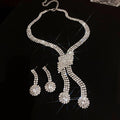 Two Mixed Silver Tone Crystal Necklace And Earring Set Designs view 7