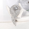 Silver Tone Flower Pearl Look Metal Brooch Pin for Jackets and Lapels view 3