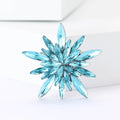 Marquise Rhinestone Star Brooch Blue Clear Crystal Burst Pin view 2