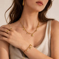 Scallop Shell Charm Necklace and Bracelet in Two Metal Tones view 4