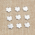 Steel Tone Polished Six-Petal Flower Mini Charm Pendant view 2