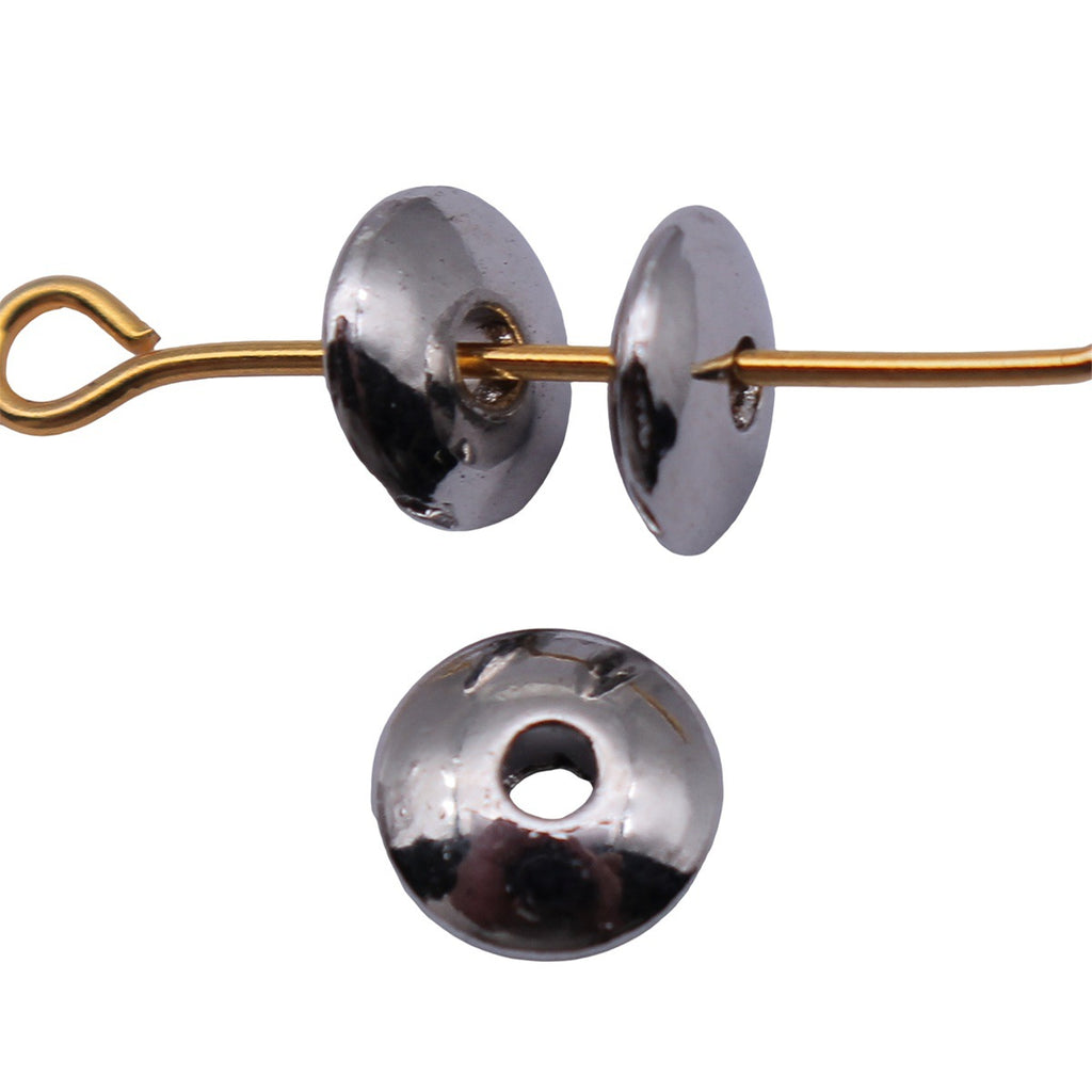 6.8x6.8x2.3mm 0.34g Platinum Tone Zinc Alloy Round Spacer Beads for DIY Bracelet Jewelry Making