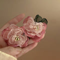 Floral Statement Earrings in Nine Soft Color Designs view 8