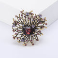 Radiating Stamen Crystal Flower Brooch in Four Colors view 6
