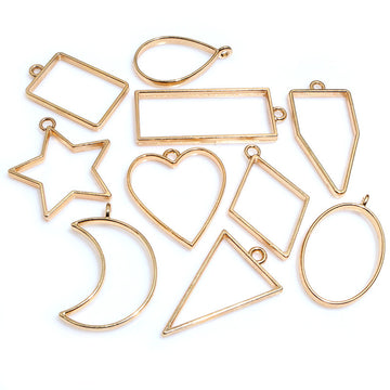 Gold Tone Open Back Resin Frames in Eleven Geometric Shapes