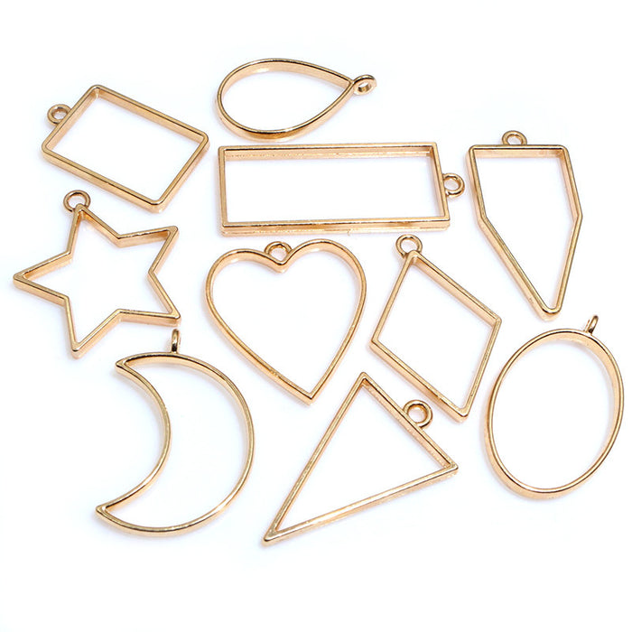 Gold Tone Open Back Resin Frames in Eleven Geometric Shapes