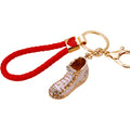 Jeweled White High Top Shoe Keychains with Two Hardware Options view 5