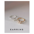 Clear Stone Bow Open Rings In Silver And Gold Tone view 1