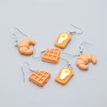 Croissant Waffle and Egg Toast Novelty Hook Earrings view 5