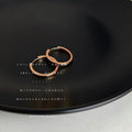Rose Gold Smooth Round Huggie Hoop Earrings Minimal Pair view 1
