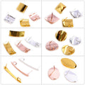 Polished Geometric Earring Post Components in Three Finishes view 2