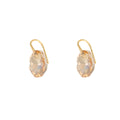 Champagne and Smoky Faceted Oval Stone Hook Earrings view 5