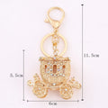 Rhinestone Filigree Carriage Keychain Gold Silver Two Styles view 3