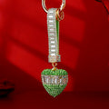 Baguette Band Crystal Heart Keychains with Straps and Plain Options view 3