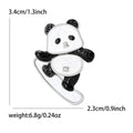 Black And White Panda Skateboard Brooch With Crystal Accent view 6