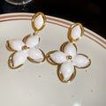 Floral Drop Earrings With White or Yellow Petal Clusters view 6