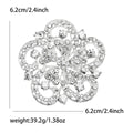 Crystal Openwork Flower Brooch In 2 Styles With Polished Metal Details view 6