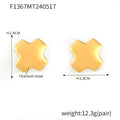 Geometric Heart Star Flower Triangle Disc Stud Earrings Pair view 7