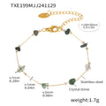 Green Crystal Chip Station Necklace Bracelet Gold Chain view 6